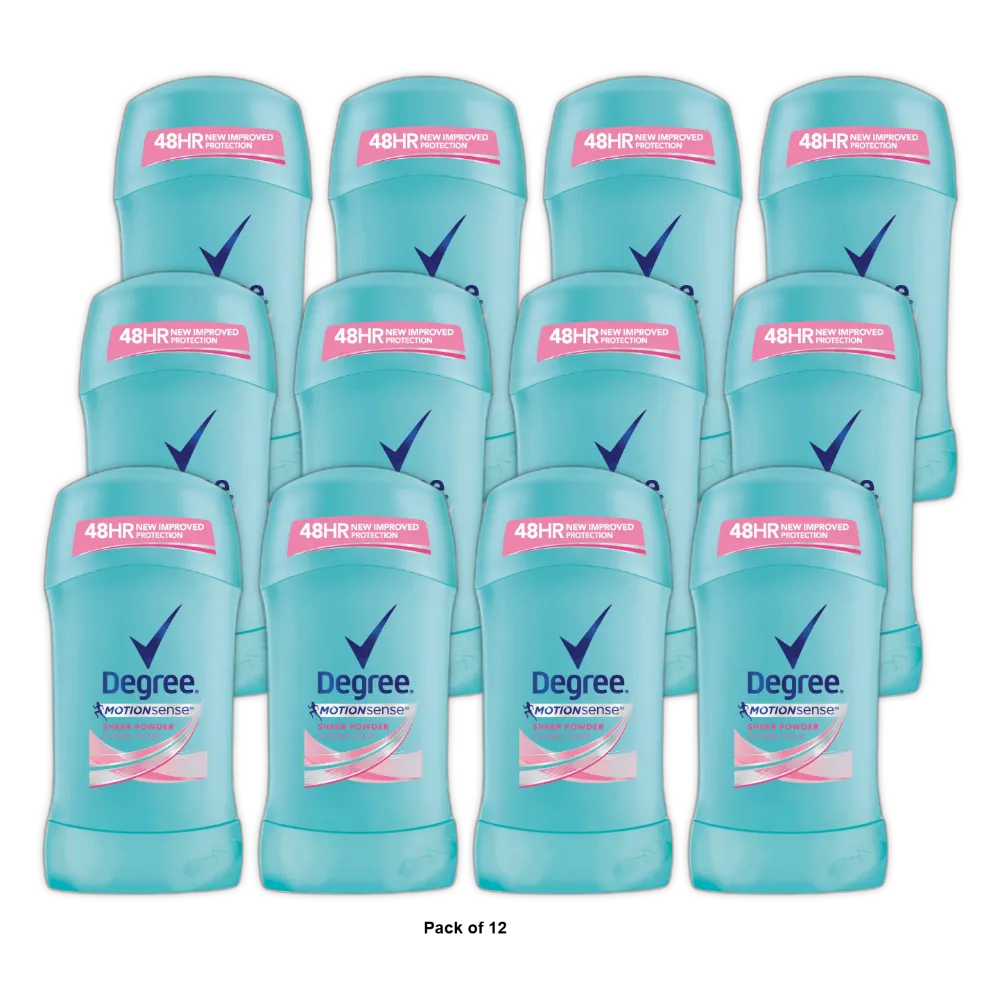 Degree Women Anti-Perspirant And Deodorant Invisible Solid Sheer Powder1.6Oz (Pack of 12)