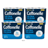 Cottonelle Ultra Clean Toilet Paper 9 pack 41.6oz (Pack of 4)
