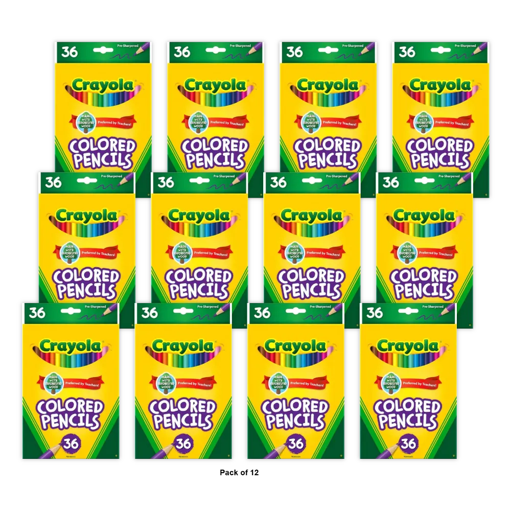 Crayola Colored Non-Toxic Pencils Long 7.4oz (Pack of 12)
