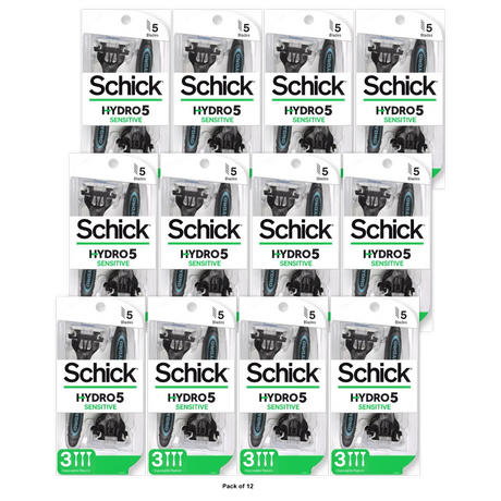 Schick Hydro 5 Ultimate Comfort Mens Disposable Razors Set 2.8oz (Pack of 12)