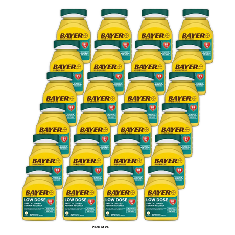 Bayer Regimen Low Dose Aspirin 81 mg 300 Tablets 6oz (Pack of 24)