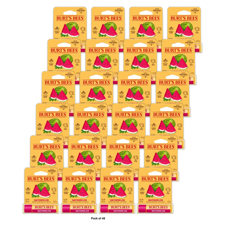 Burt'S Bees 100% Natural Moisturizing Lip Balm With Beeswax, Watermelon, 1 Tube 0.15 Oz (Pack Of 48)