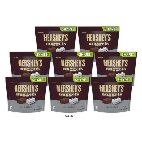 HERSHEY'S NUGGETS Milk Chocolate Candy Share Pack 10.2 Oz (Pack of 8)