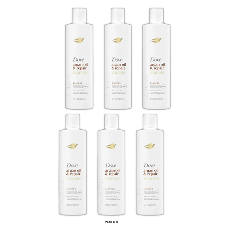 Dove Argan Oil & Repair Shampoo 12 Oz (Pack of 6)