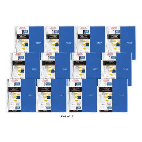 Mead Five Star 1 Subject College Ruled Notebook 100 Sheets Assorted Colors 15.3oz (Pack of 12)
