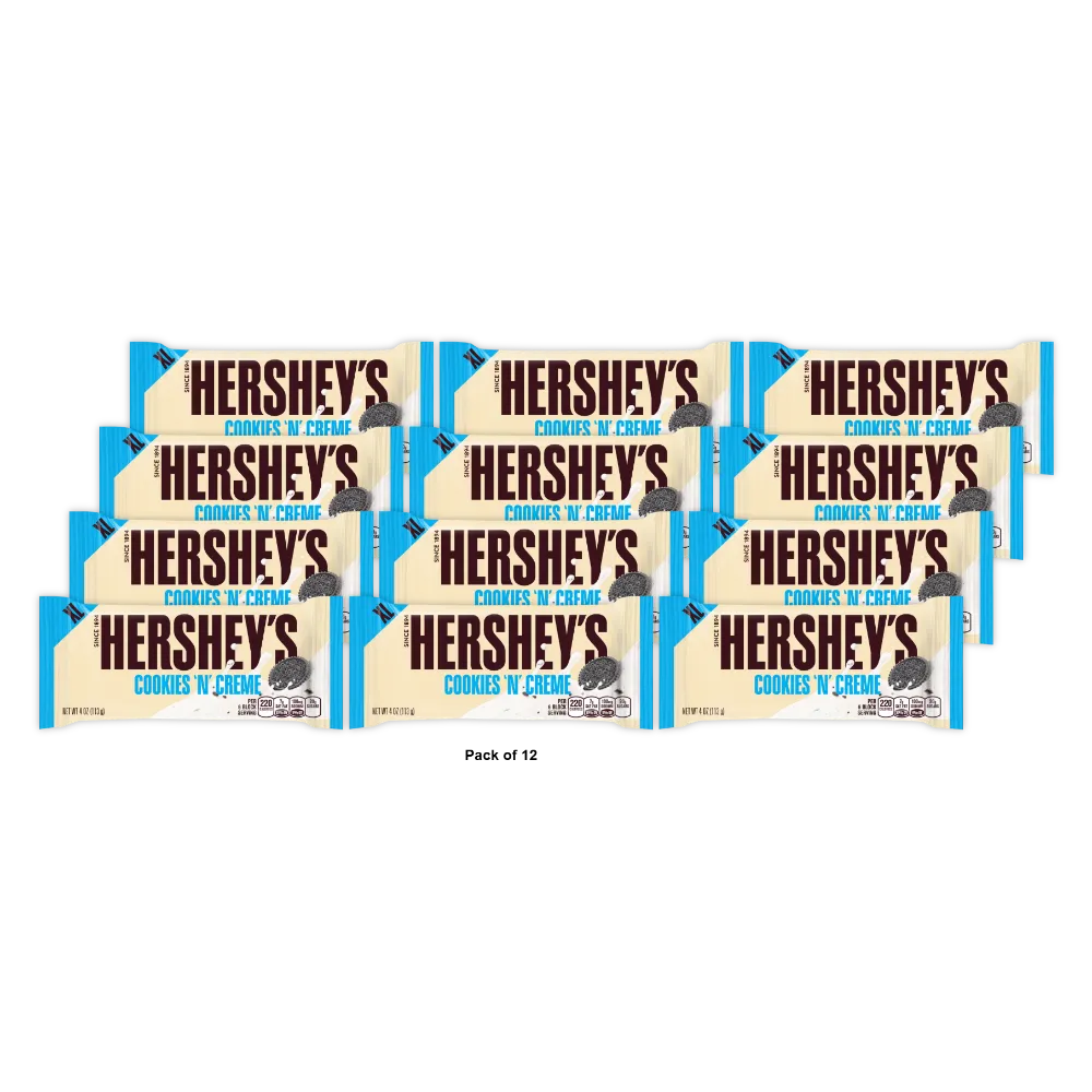 Hershey's Cookies & Creme Extra Large Bar 4 oz (Pack of 12)