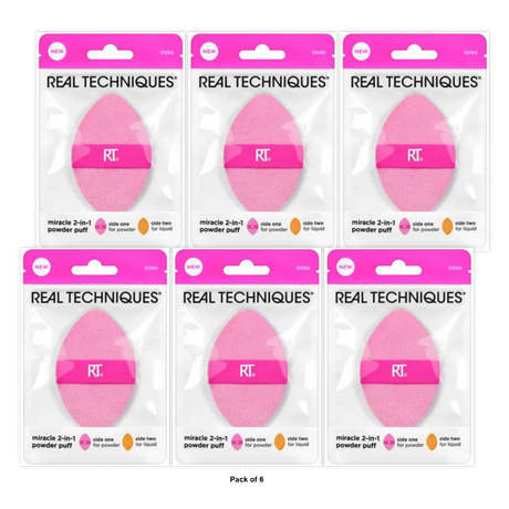 Real Techniques Miracle 2-In-1 Powder Puff 1 Ct (Pack of 16)