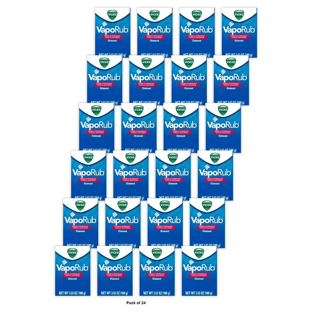 Vicks Vaporub Ointment 100 Gm 3.53Oz (Pack of 24)