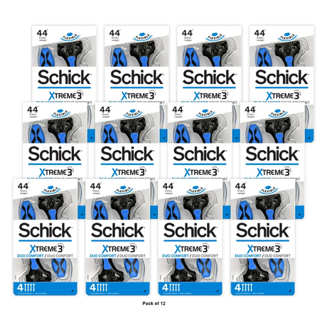 Schick Xtreme 3 Duo Comfort Skin Disposable Razors For Men1.13Oz (Pack Of 12)