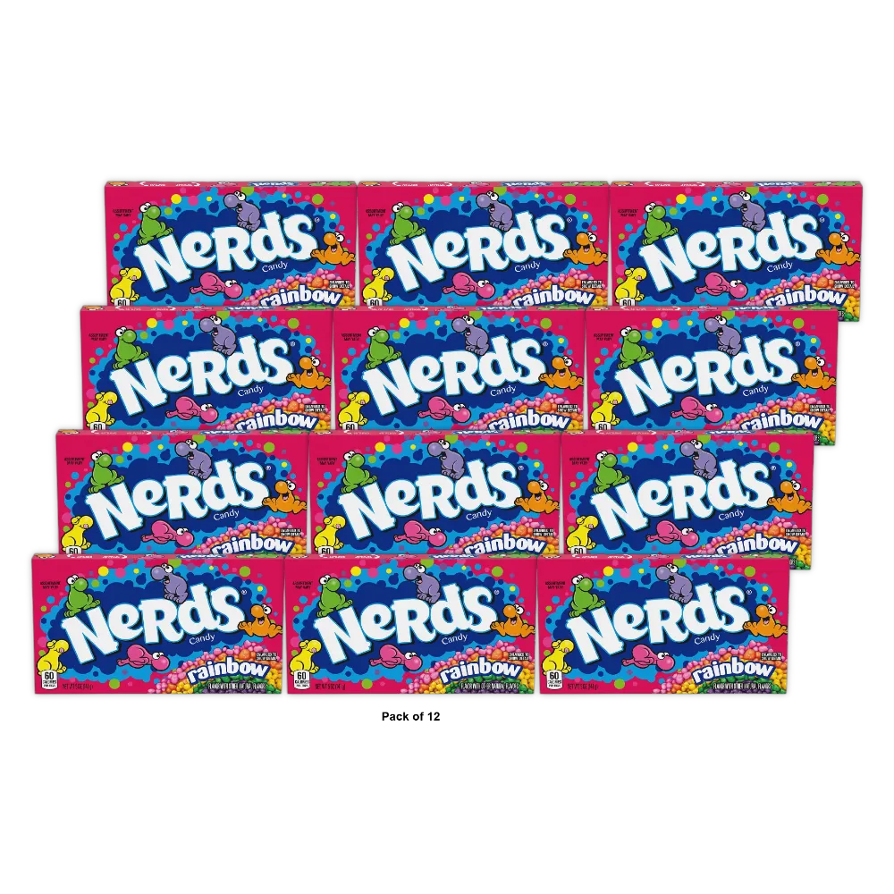 Wonka Rainbow Nerds On the Go Concession Candy 5Oz (Pack of 12)