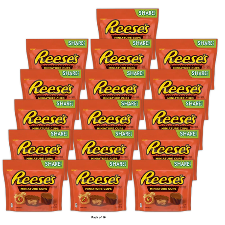 Reeses Miniatures Milk Chocolate Peanut Butter Cups Candy 10.5Oz (Pack of 16)