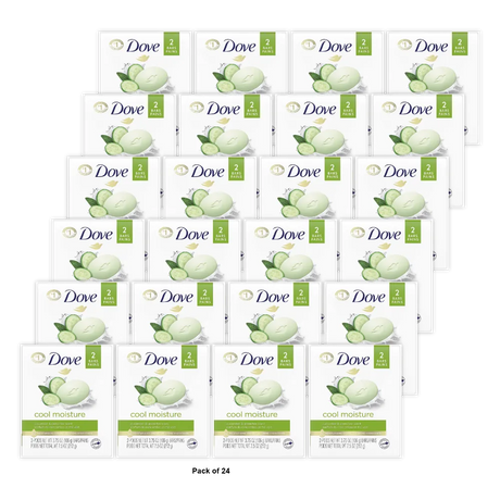 Dove Cool Moisture Beauty Bar Soap Cucumber And Green Tea 2 Ea 3.75Oz (Pack of 24)