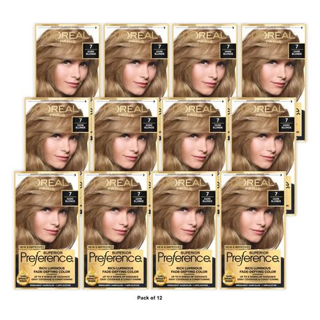 Loreal Superior Preference Hair Color #7 Dark Blonde 8Oz (Pack Of 12)