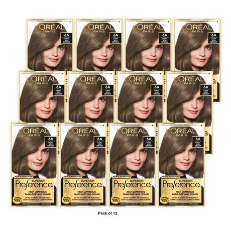 Loreal Superior Preference Hair Color 6A Light Ash Brown1 Ea 8Oz (Pack Of 12)