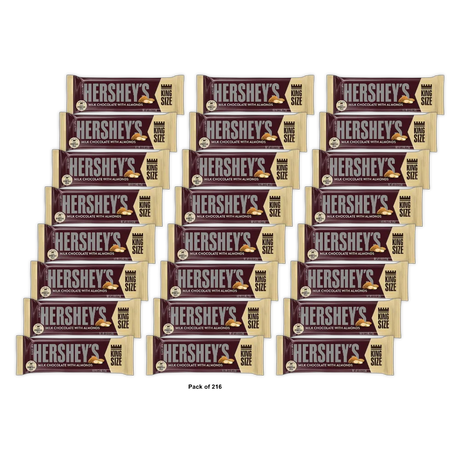 Hersheys Milk Chocolate with Almonds King Size Candy Bar 2.6Oz (Pack of 216)