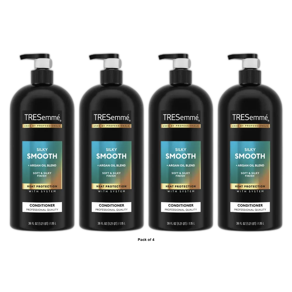 TRESemme Smooth And Silky Conditioner With Pump 39 Ounce (Pack of 4)
