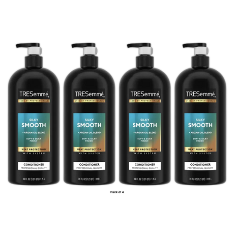 TRESemme Smooth And Silky Conditioner With Pump 39 Ounce (Pack of 4)