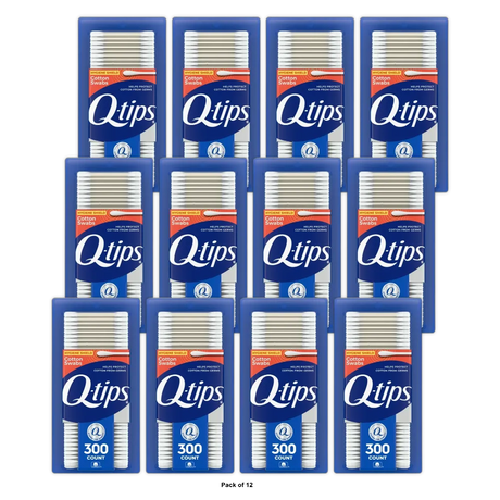 Q-Tips Antibacterial Cotton Swabs For Clean Ears 5.8oz (Pack of 12)