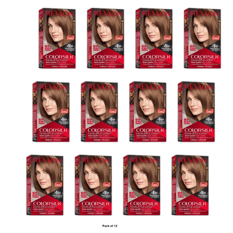 Revlon Colorsilk Beautiful 54 Light Golden Brown Permanent Hair Color 3.53oz (Pack of 12)