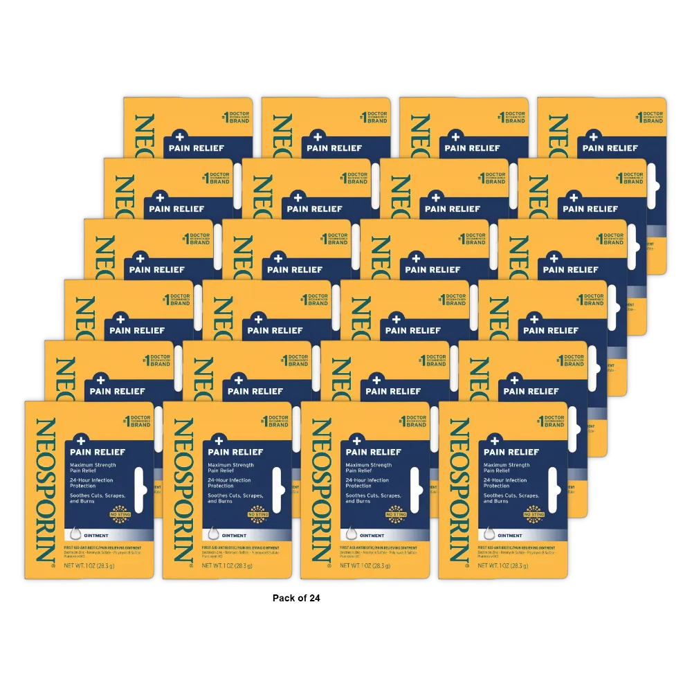 Neosporin Plus Maximum Strength Antibiotic Pain Relief Ointment 1Oz (Pack of 24)