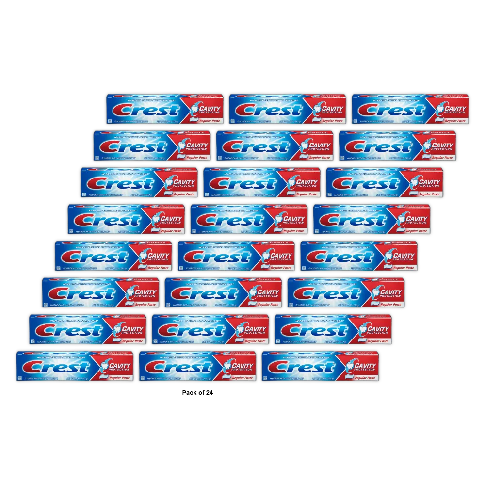 Crest Fluoride Anticavity Toothpaste Cavity Protection Regular Paste 8.2Oz (Pack of 24)