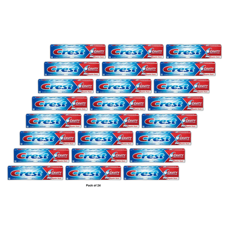 Crest Fluoride Anticavity Toothpaste Cavity Protection Regular Paste 8.2Oz (Pack of 24)