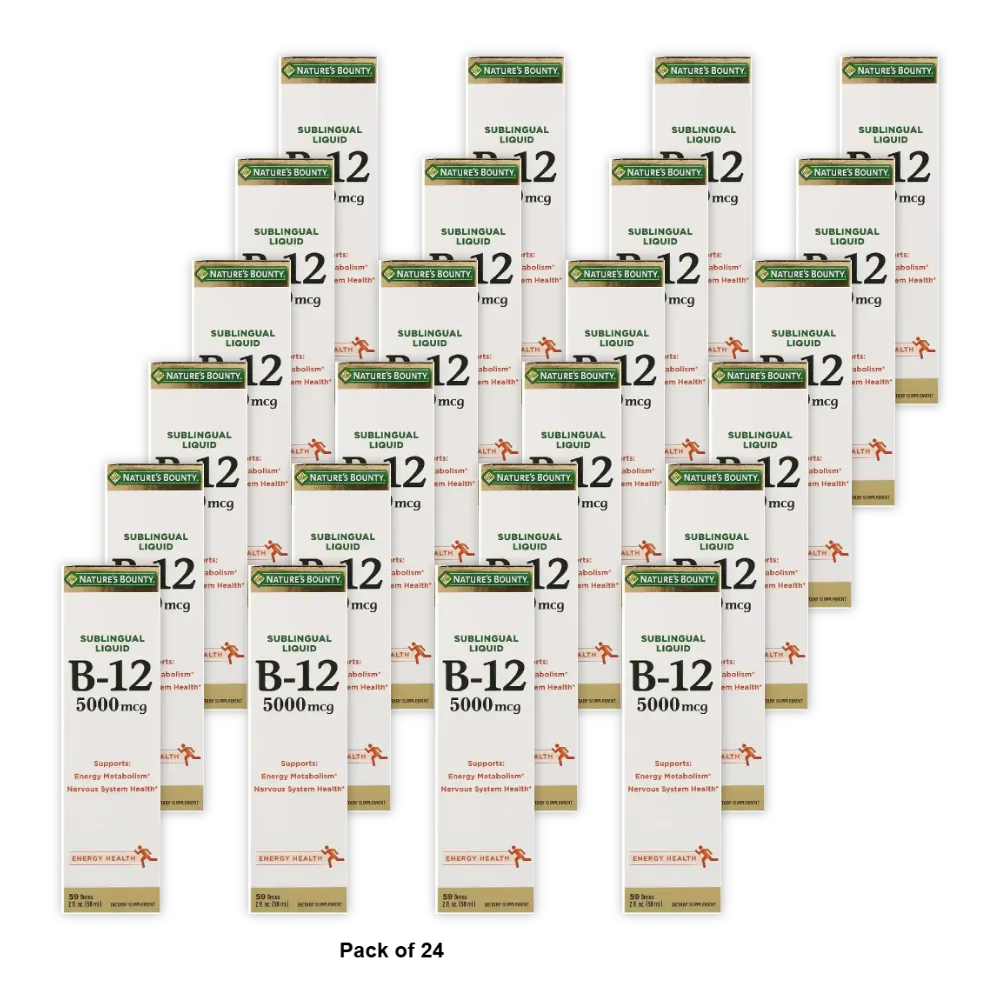 Natures Bounty Super Strength 5000 Mcg B-12 Sublingual Liquid2Oz (Pack of 24)