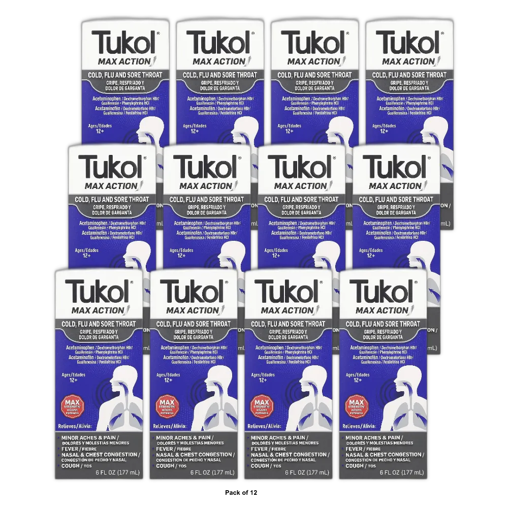 TUKOL Max Severe Cough and Congestion 6Oz (Pack of 12)