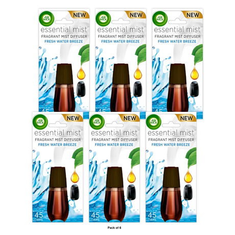 Air Wick Essential Mist Fresh Water Breeze Air Freshener Refill 0.67Oz (Pack Of 6)