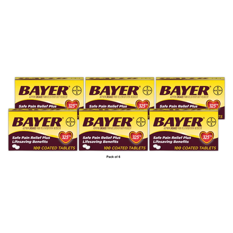 Bayer Aspirin Pain Reliever 325Mg Tablets - 100 Tablets 2.9oz (Pack of 36)