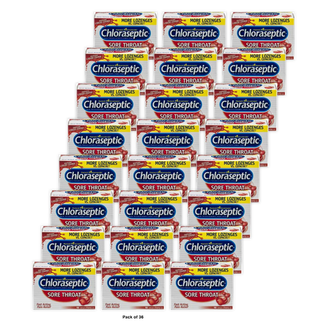 Chloraseptic Sore Throat Lozenges With Cherry Flavor18 Each 5.76oz (Pack of 36)