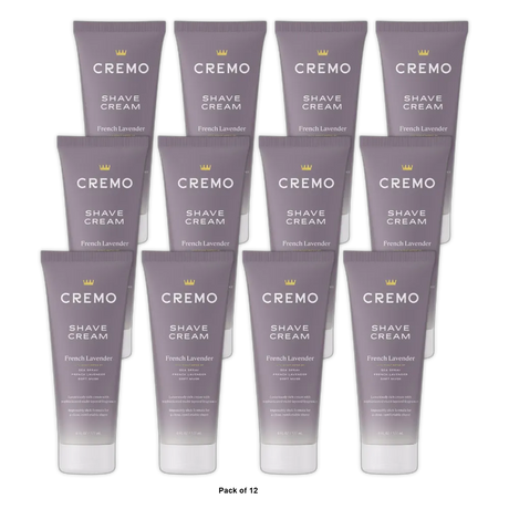 Cremo French Lavender Moisturizing Shave Cream Astonishingly Superior Ultra-Slick Shaving Cream for Women Fights Nicks Cuts and Razor Burn 6 Fl Oz (Pack of 12)