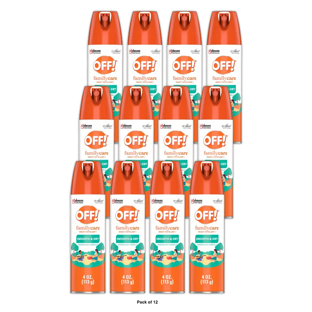 Off Skintastic Familycare Smooth Dry Insect Repellent Aerosol4Oz (Pack of 12)
