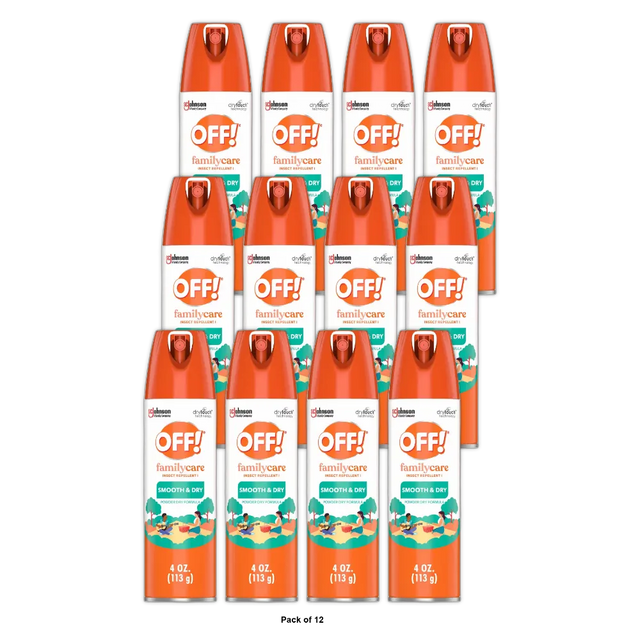 Off Skintastic Familycare Smooth Dry Insect Repellent Aerosol4Oz (Pack of 12)