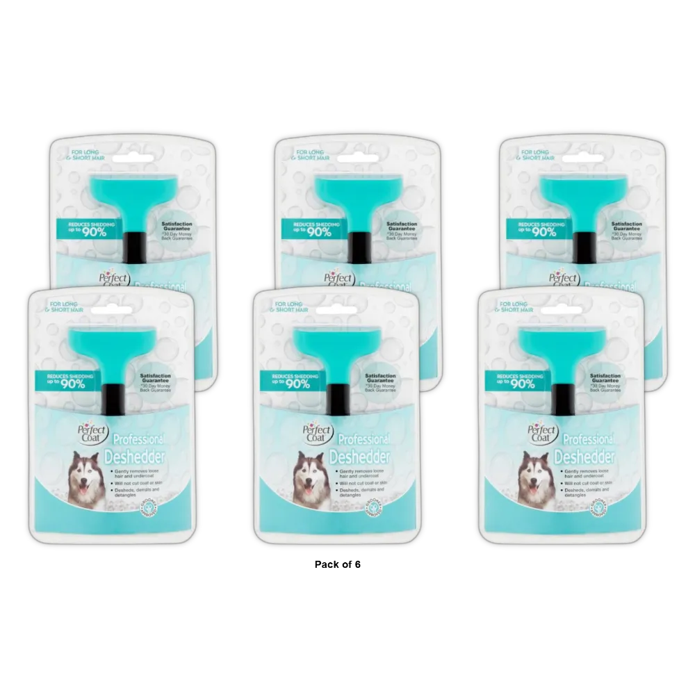 Perfect Coat Professional Deshedder Tool for Medium Size Pets 23oz (Pack of 6)