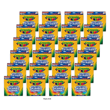 Crayola Ultraclean Broadline Bold Markers 0.56Oz (10 Count) (Pack Of 24)