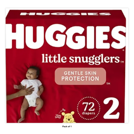 Huggies Little Snugglers Baby Diapers Size 2 72 Count 78.4oz (Pack of 1)