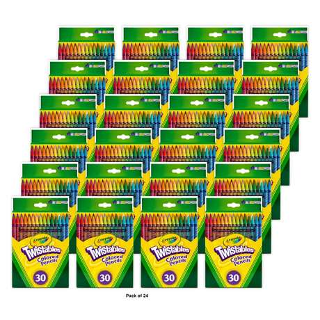 Crayola Twistables Colored Pencils 30 Count Assorted Colors Gift 8oz (Pack of 24)