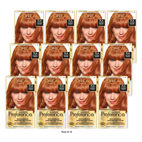 Loreal Superior Preference Hair Color 7La Lightest Auburn 8Oz (Pack Of 12)