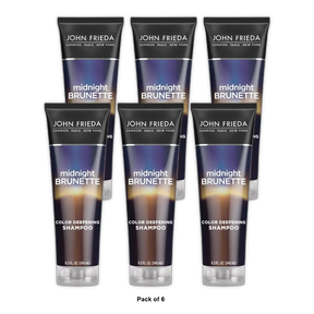 John Frieda Midnight Brunette Shampoo with Primrose Oil 8.3Oz (Pack of 6)