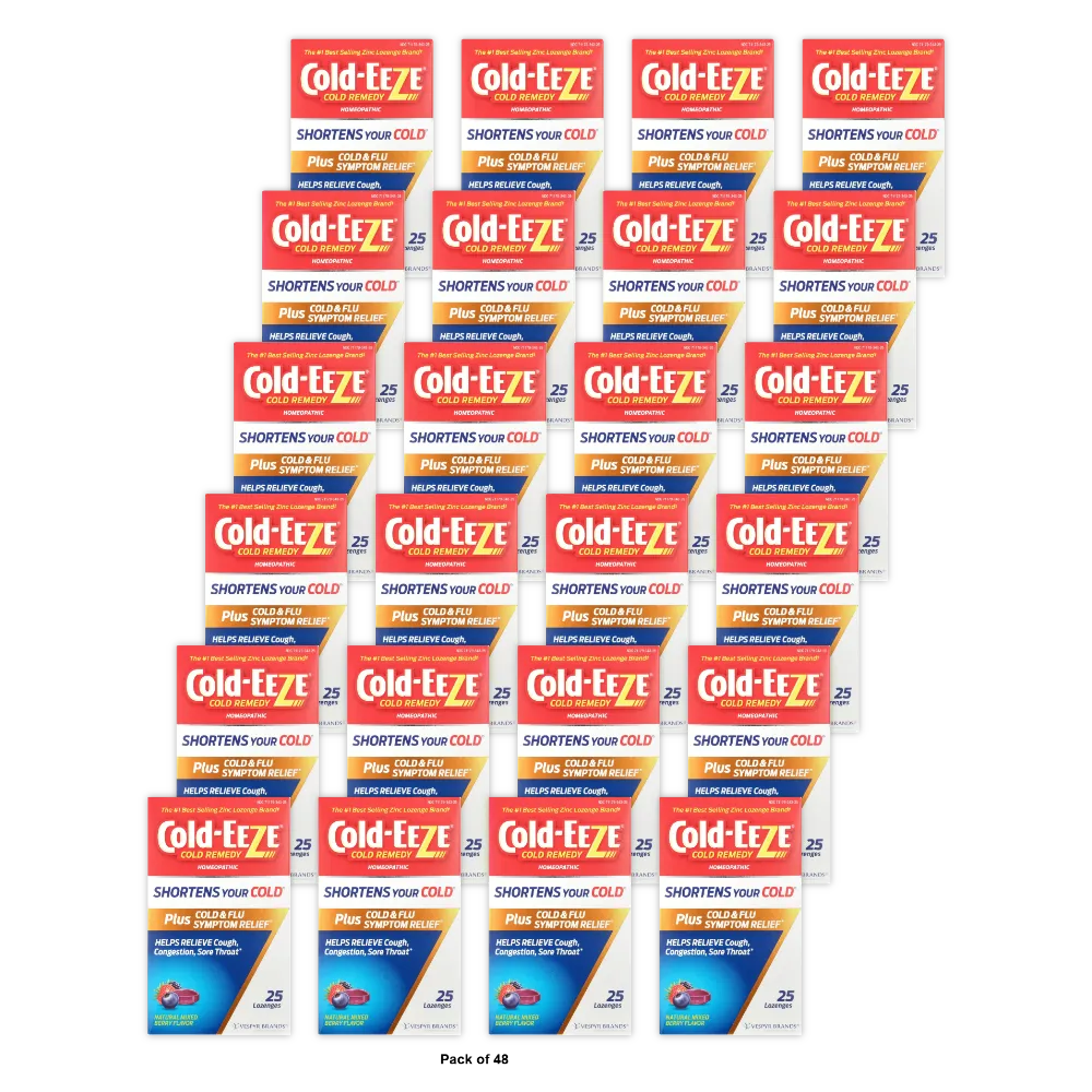 Cold-Eeze Plus Cold and Flu Natural Mixed Berry Flavor Lozenge 3.36oz (Pack of 48)
