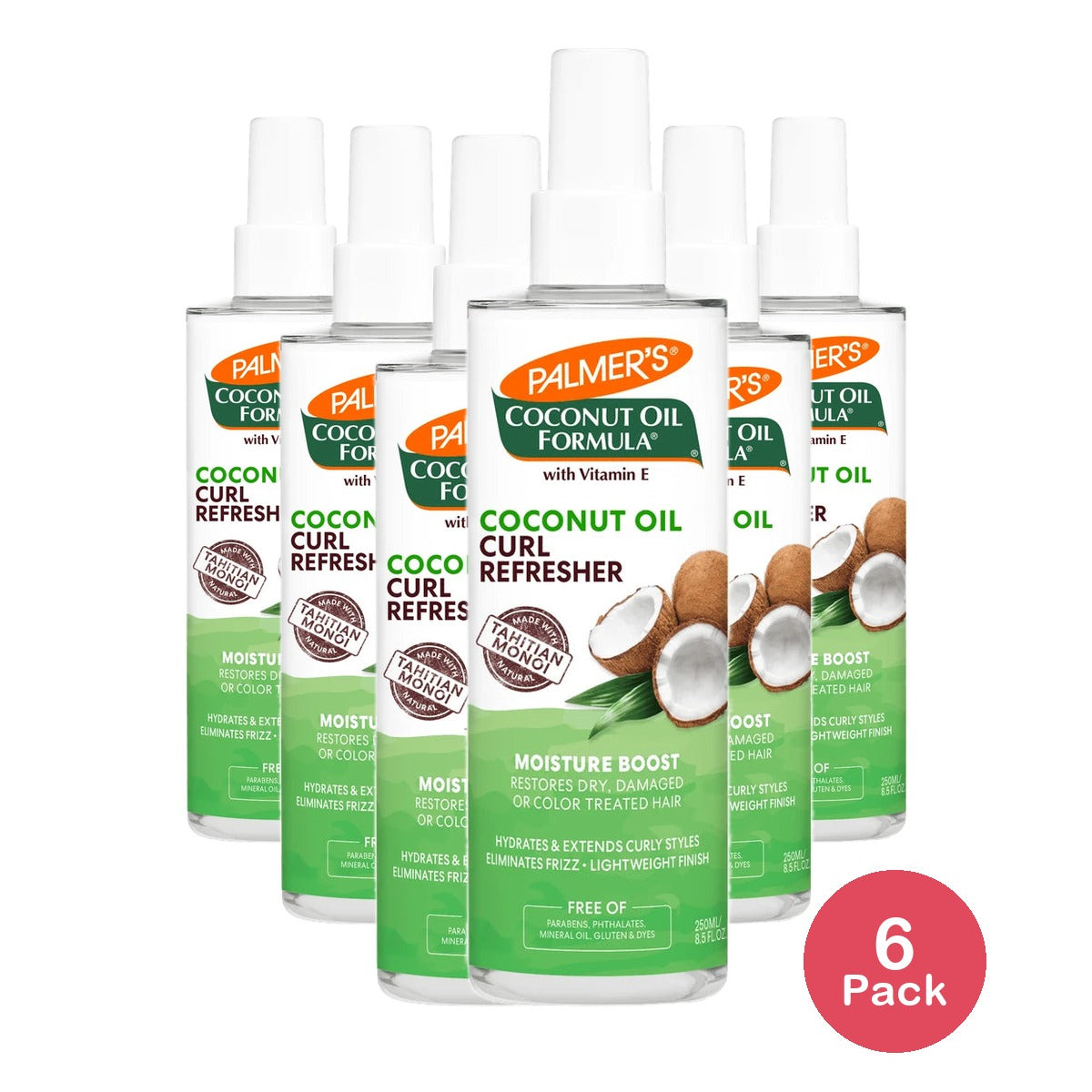 Palmer's Coconut Oil Formula Refresher Spray for Dry Damaged Hair and Scalp 8. 8.5 Fl. Oz (Pack of 6)