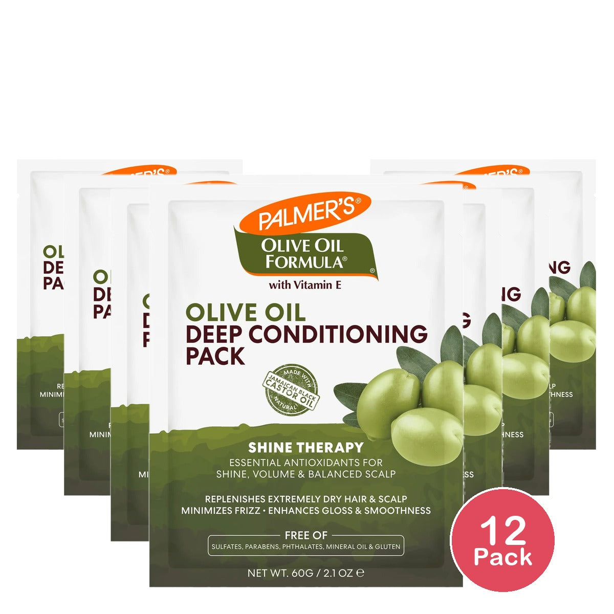 Palmer's Olive Oil Formula Shine Therapy Deep Conditioning Pack for Intense Hydr 2.1 Oz (Pack of 12)