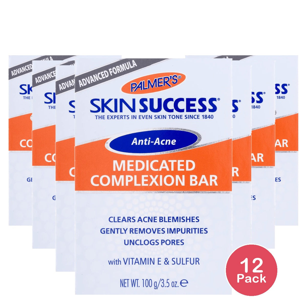 Palmer s Skin Success Anti-Acne Medicated Complexion Bar Soap for Combination Sk 3.5 Oz (Pack of 12)