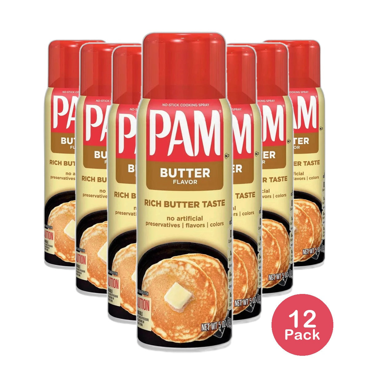 PAM Butter Flavor Canola Oil Spray 5Oz (Pack of 12)