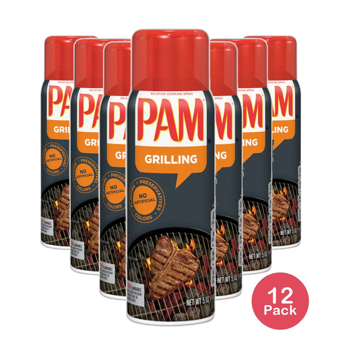 Pam Cooking Spray for Grilling 5Oz (Pack of 12)