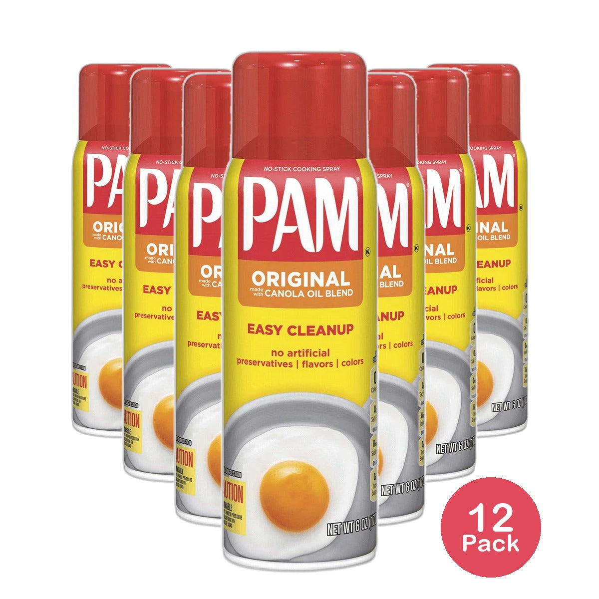 Pam The Original No-Stick Cooking Spray 6Oz (Pack of 12)