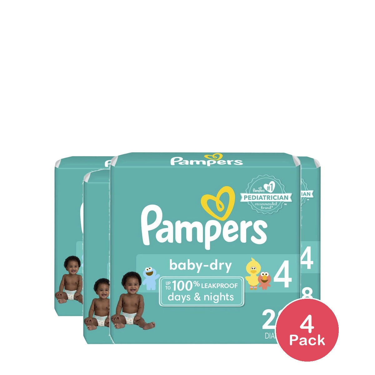 Pampers Baby Dry Diapers Size 4 (Pack of 4)
