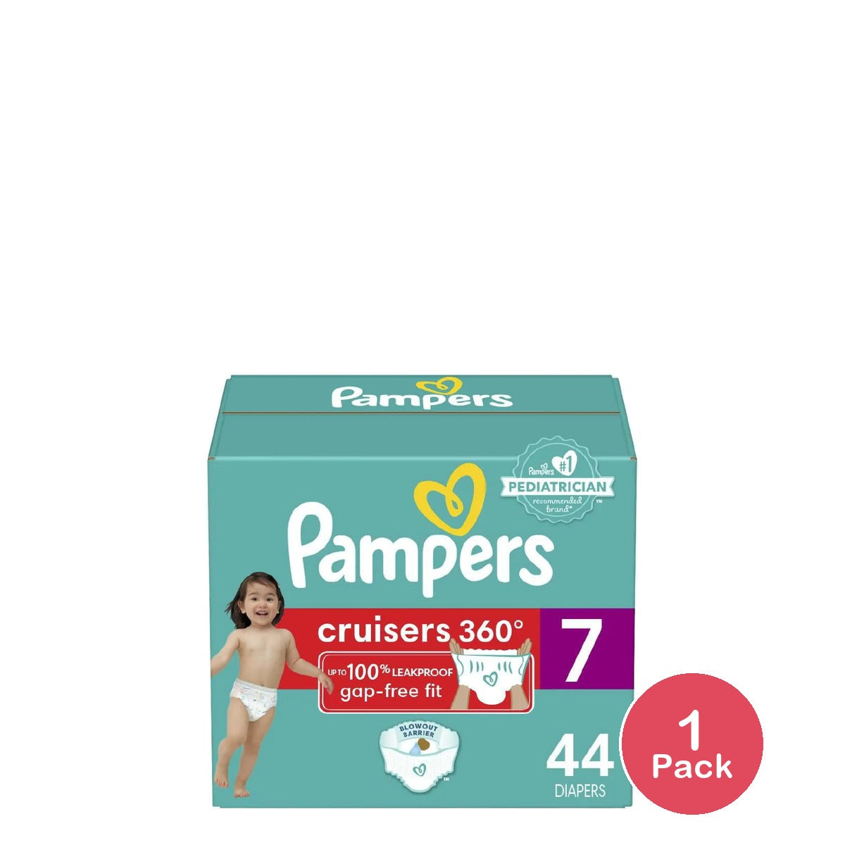Pampers Diapers - Cruisers 360 - Size 7 44 Count 50.4oz (Pack of 1)