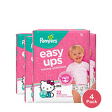 Pampers Easy Ups Girls Training Pants Jumbo Pack 3T to 4T 19.2Oz (Pack of 4)
